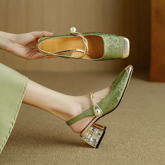 Celeste | Elegant Vintage Look Slingback Heels