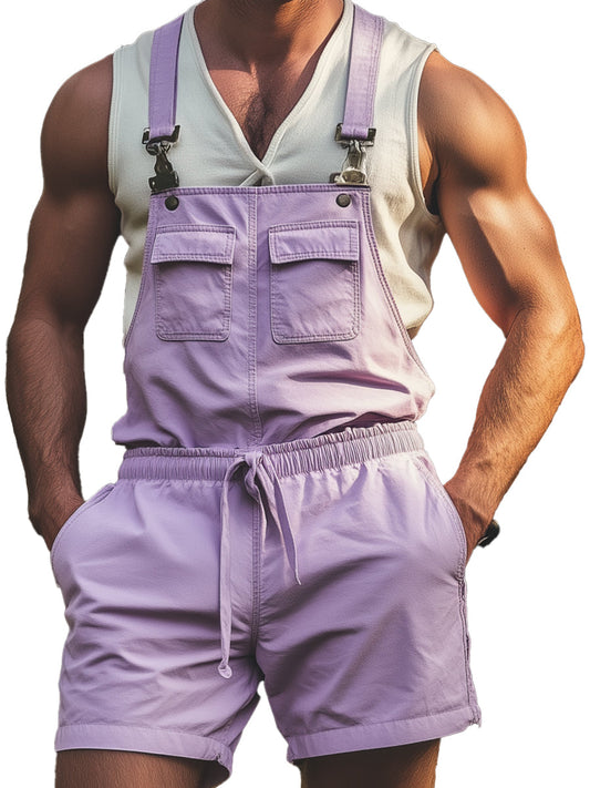 Men's Purple Multi-Pocket Jumpsuit